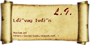 Lévay Iván névjegykártya