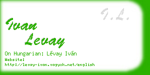 ivan levay business card