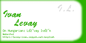 ivan levay business card